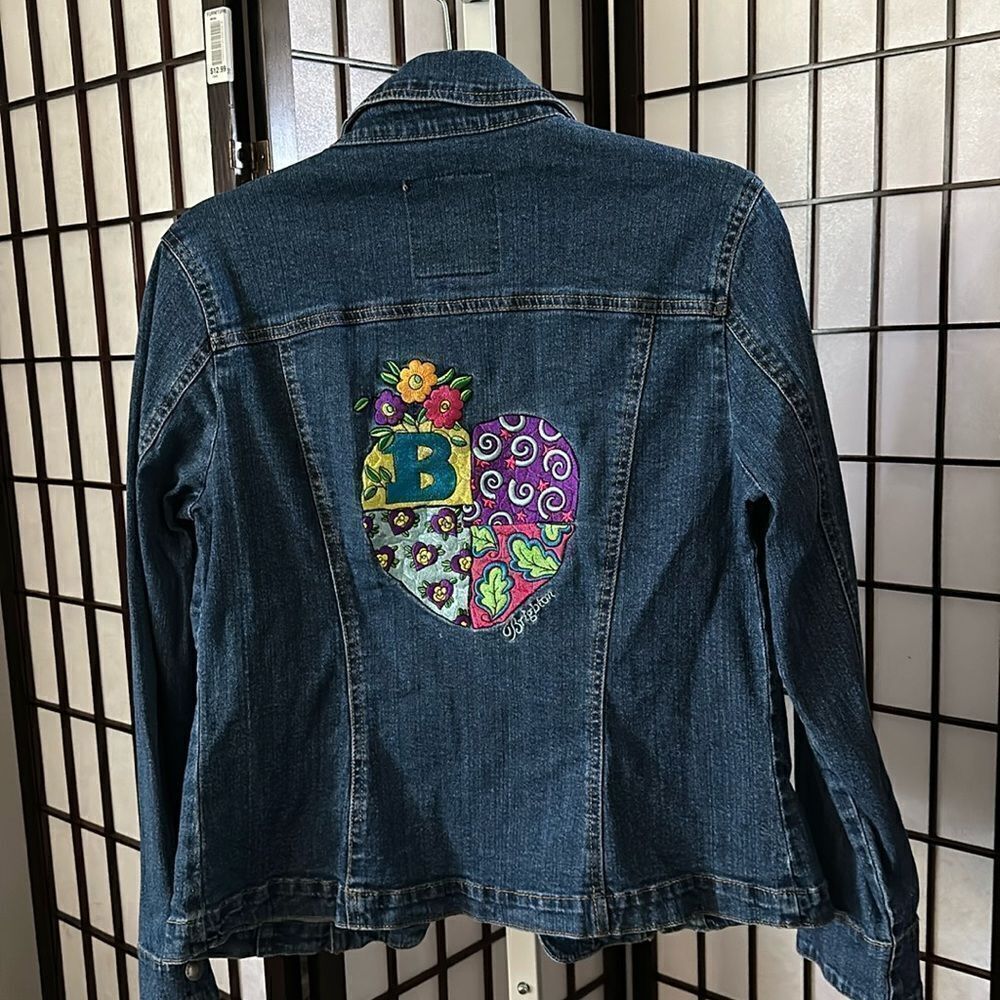 Brighton Collectibles Embroidered Jean Jacket Heart Size Small See Measurements